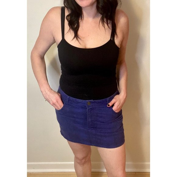 Purple Snake Skin Print Denim Mini Skirt